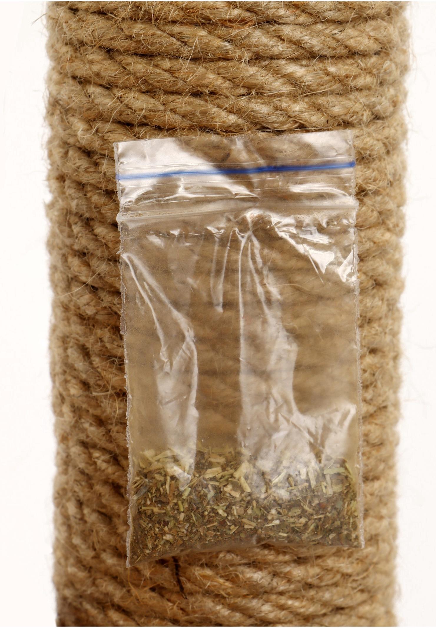 Когтеточка «АЛЬФА», с лежанкой, джут, 62×35×62, бежевый