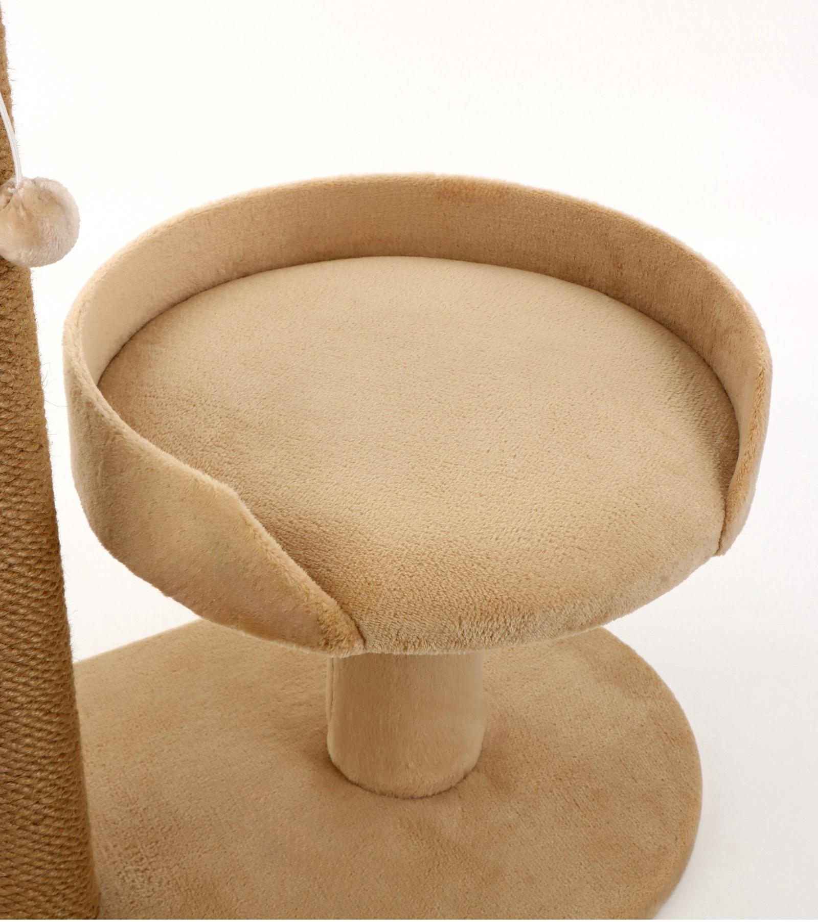 Когтеточка «АЛЬФА», с лежанкой, джут, 62×35×62, бежевый