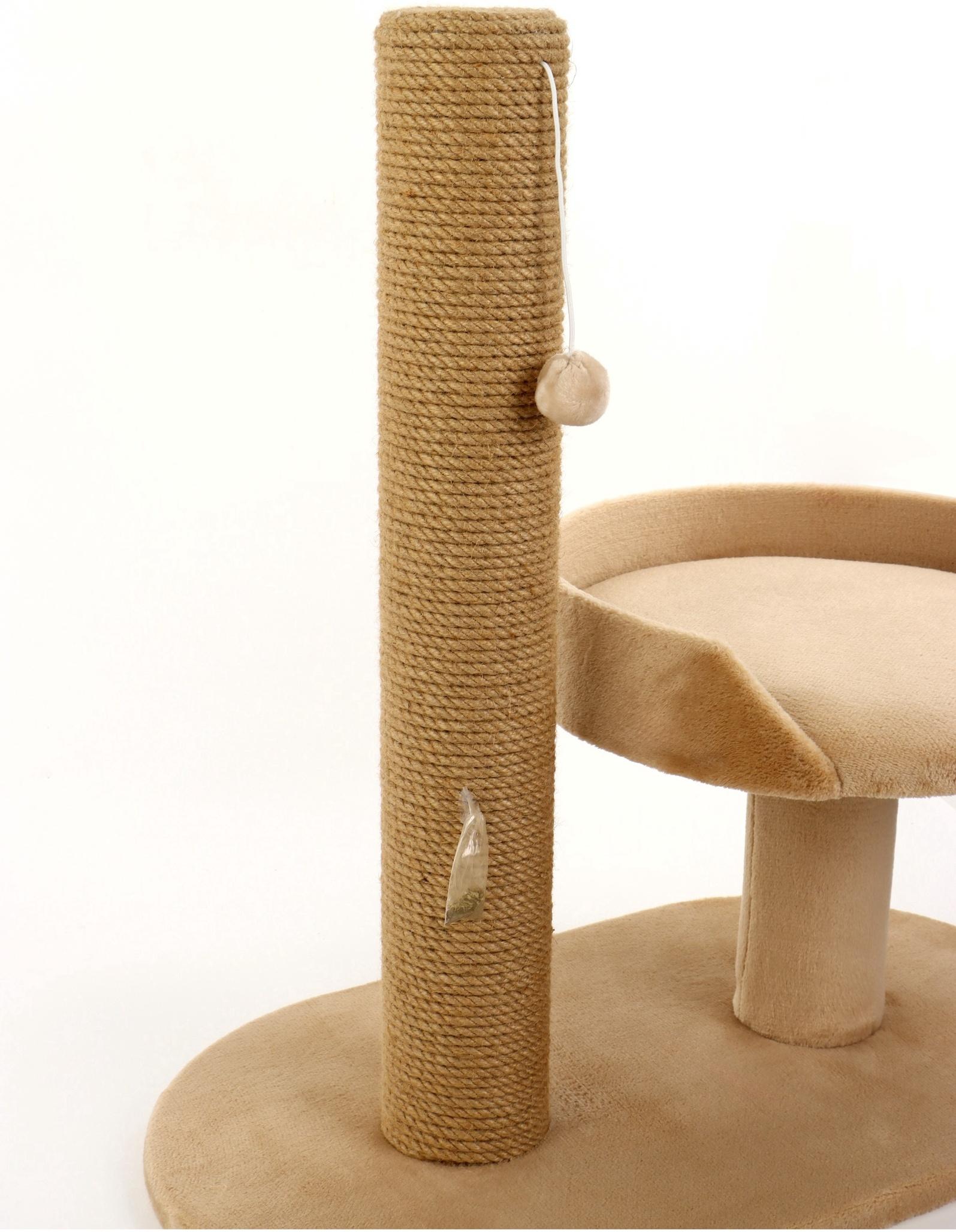 Когтеточка «АЛЬФА», с лежанкой, джут, 62×35×62, бежевый