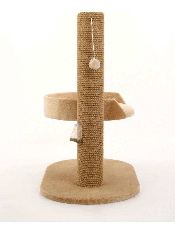 Когтеточка «АЛЬФА», с лежанкой, джут, 62×35×62, бежевый