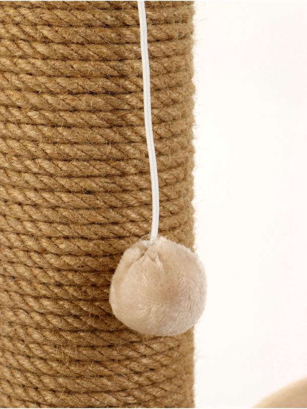 Когтеточка «АЛЬФА», с лежанкой, джут, 62×35×62, бежевый