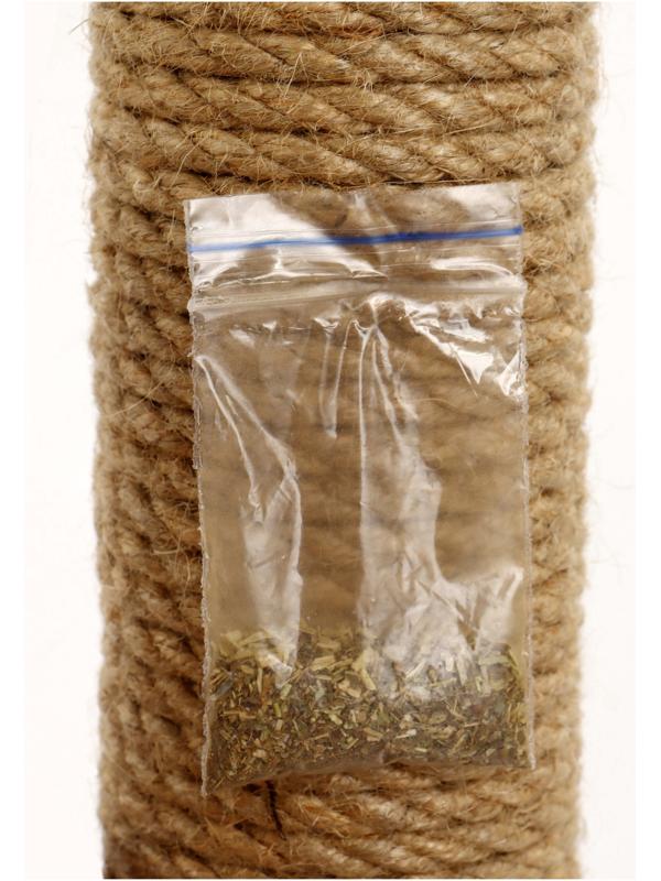 Когтеточка «АЛЬФА», с лежанкой, джут, 62×35×62, бежевый