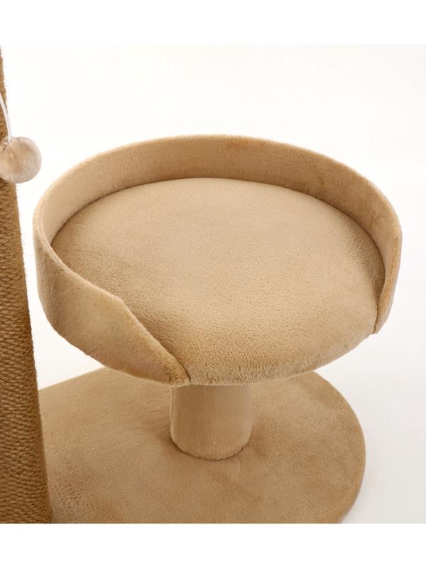 Когтеточка «АЛЬФА», с лежанкой, джут, 62×35×62, бежевый