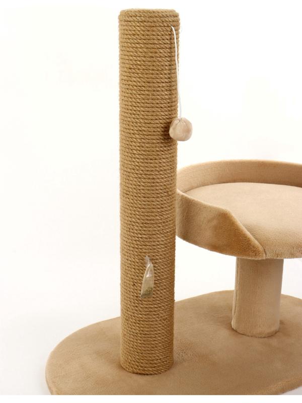 Когтеточка «АЛЬФА», с лежанкой, джут, 62×35×62, бежевый