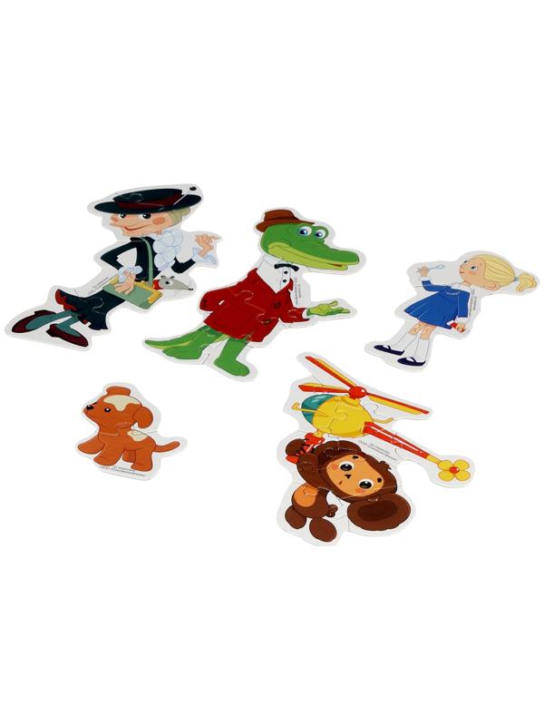 Игра - головоломка с фигурными деталями «Чебурашка. Золотая коллекция», 5 пазлов