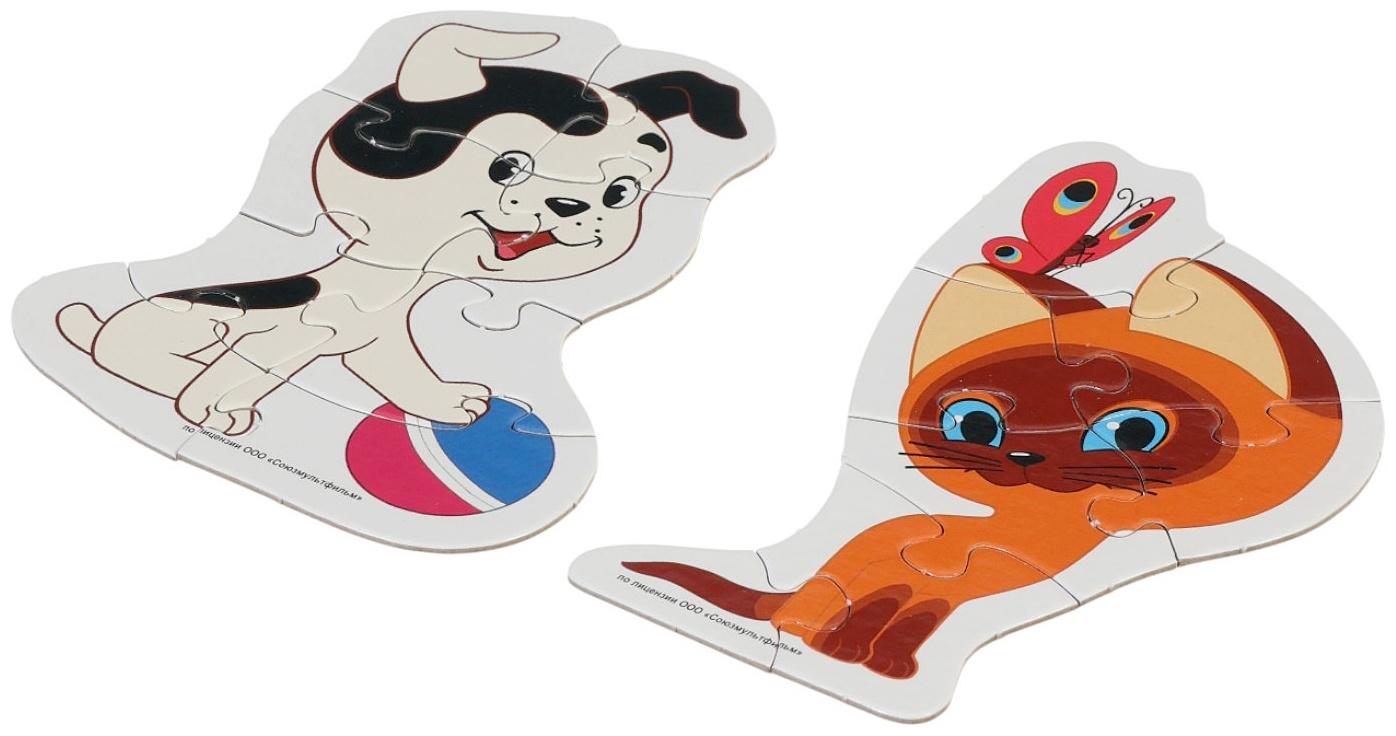 Игра - головоломка фигурная «Котёнок по имени Гав. Союзмультфильм», 2 пазла