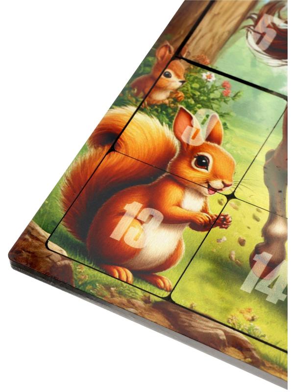Настольная игра логическая «Пятнашки. Лошадка с белочками», 22×22 см, головоломка