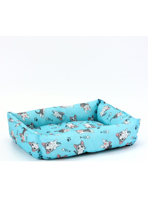 Лежанка для кошек, 50×40×15 см, голубая