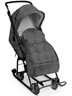 Санки-коляска «Наши детки 3-1К», мокко, графический