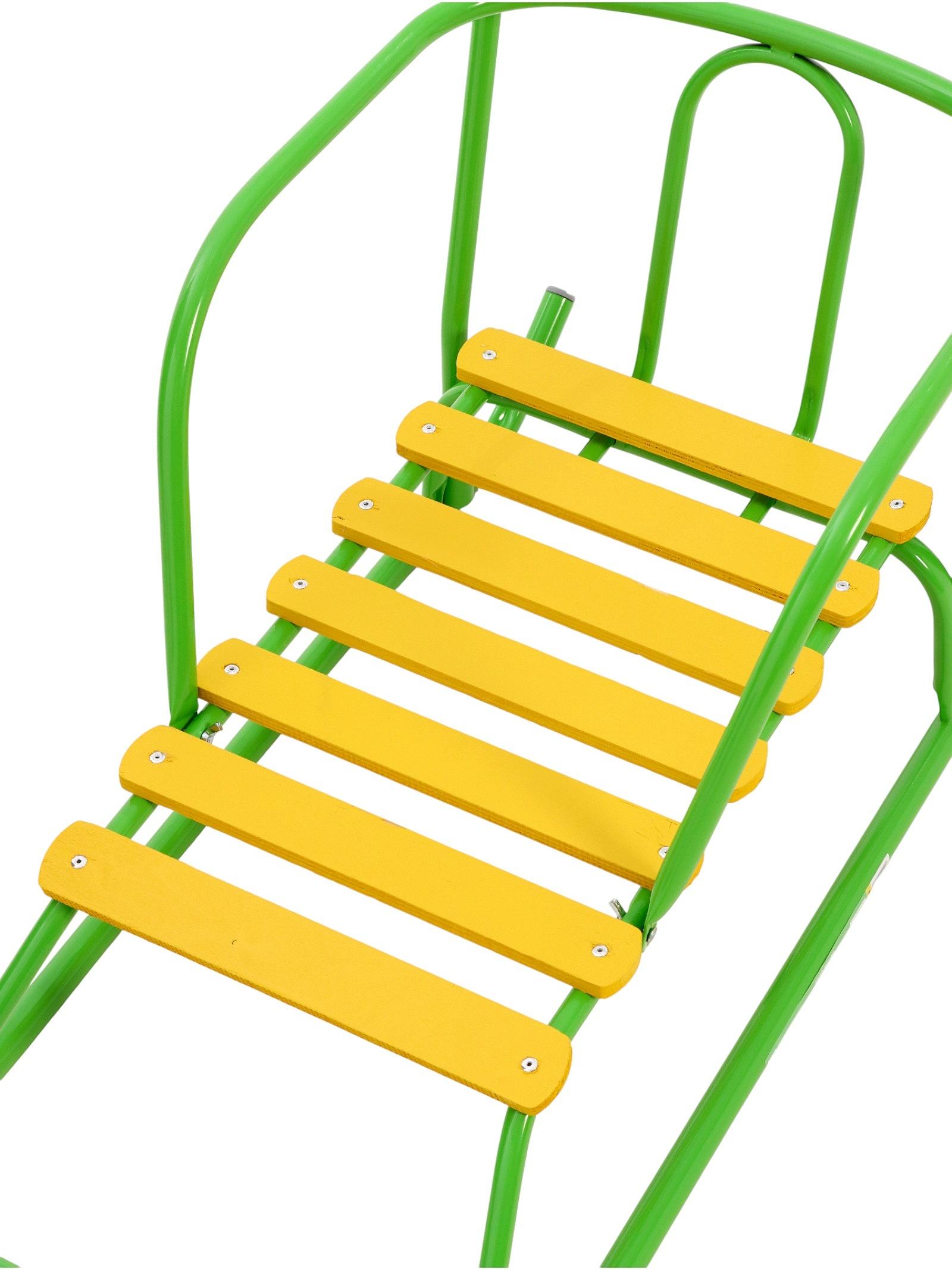 Санки детские «Ветерок 2», с ручкой, ярко-зелёные