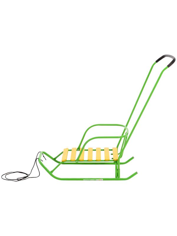 Санки детские «Ветерок 2», с ручкой, ярко-зелёные