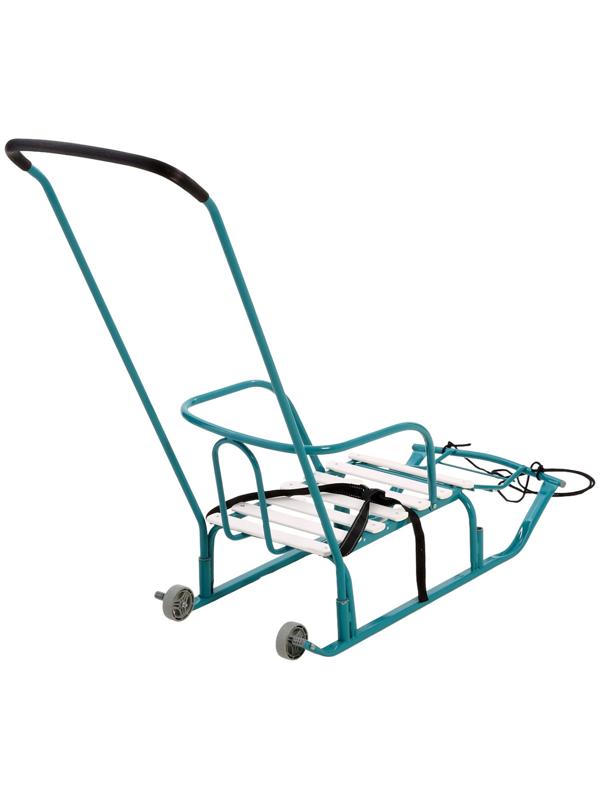 Санки детские «Тимка 5 комфорт», с ручкой, аквамарин