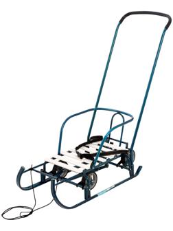 Санки детские с колёсами «Тимка 6 универсал», с ручкой, морской лак