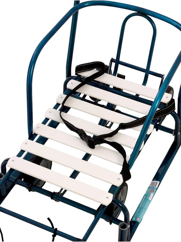 Санки детские с колёсами «Тимка 6 универсал», с ручкой, морской лак