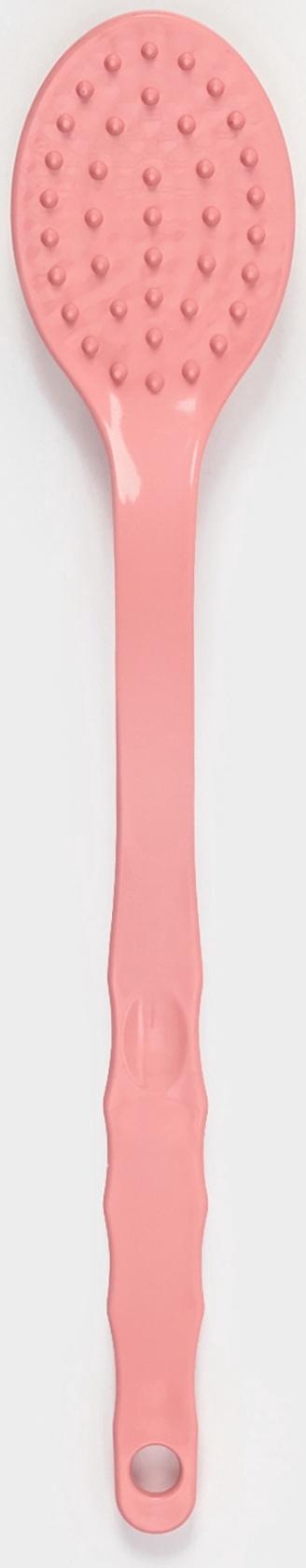 Щётка банная на ручке Доляна, массажёр, 33×6 см, розовая