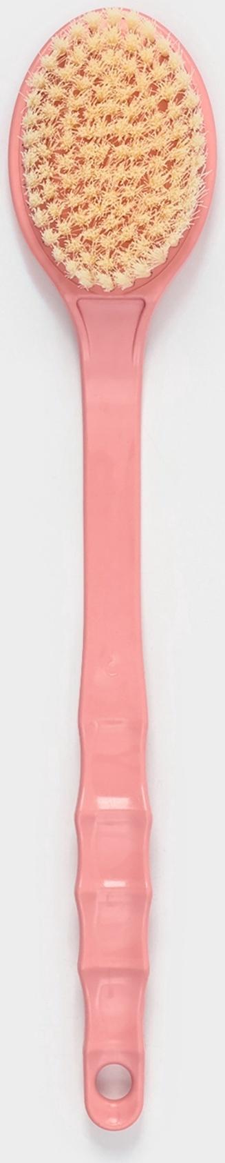 Щётка банная на ручке Доляна, массажёр, 33×6 см, розовая