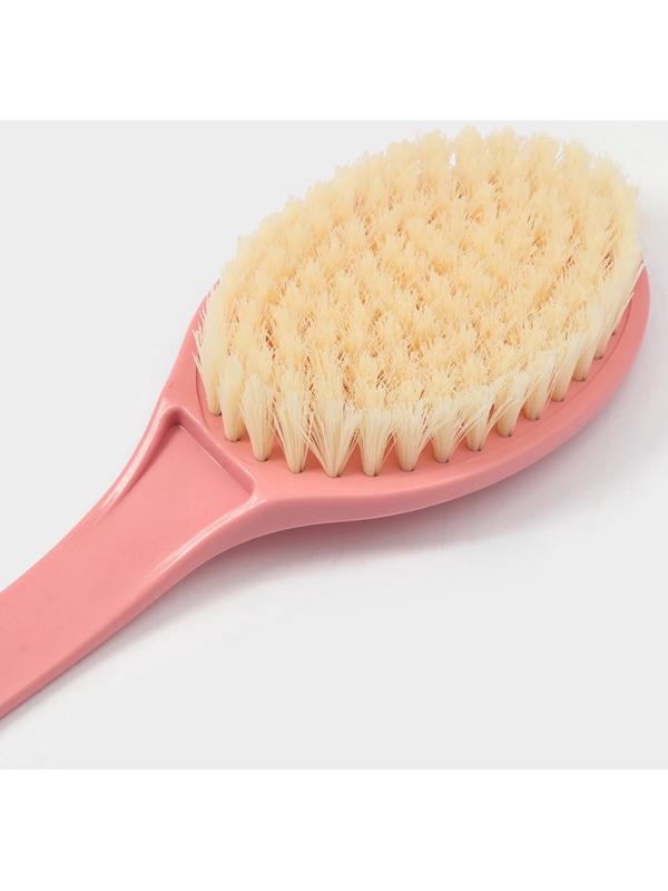 Щётка банная на ручке Доляна, массажёр, 33×6 см, розовая
