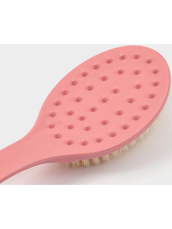 Щётка банная на ручке Доляна, массажёр, 33×6 см, розовая