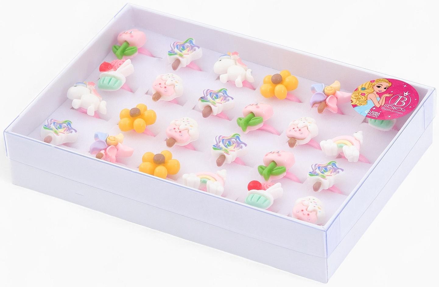 Кольцо «Выбражулька. Единорог», сладости, форма МИКС, цветное, безразмерное