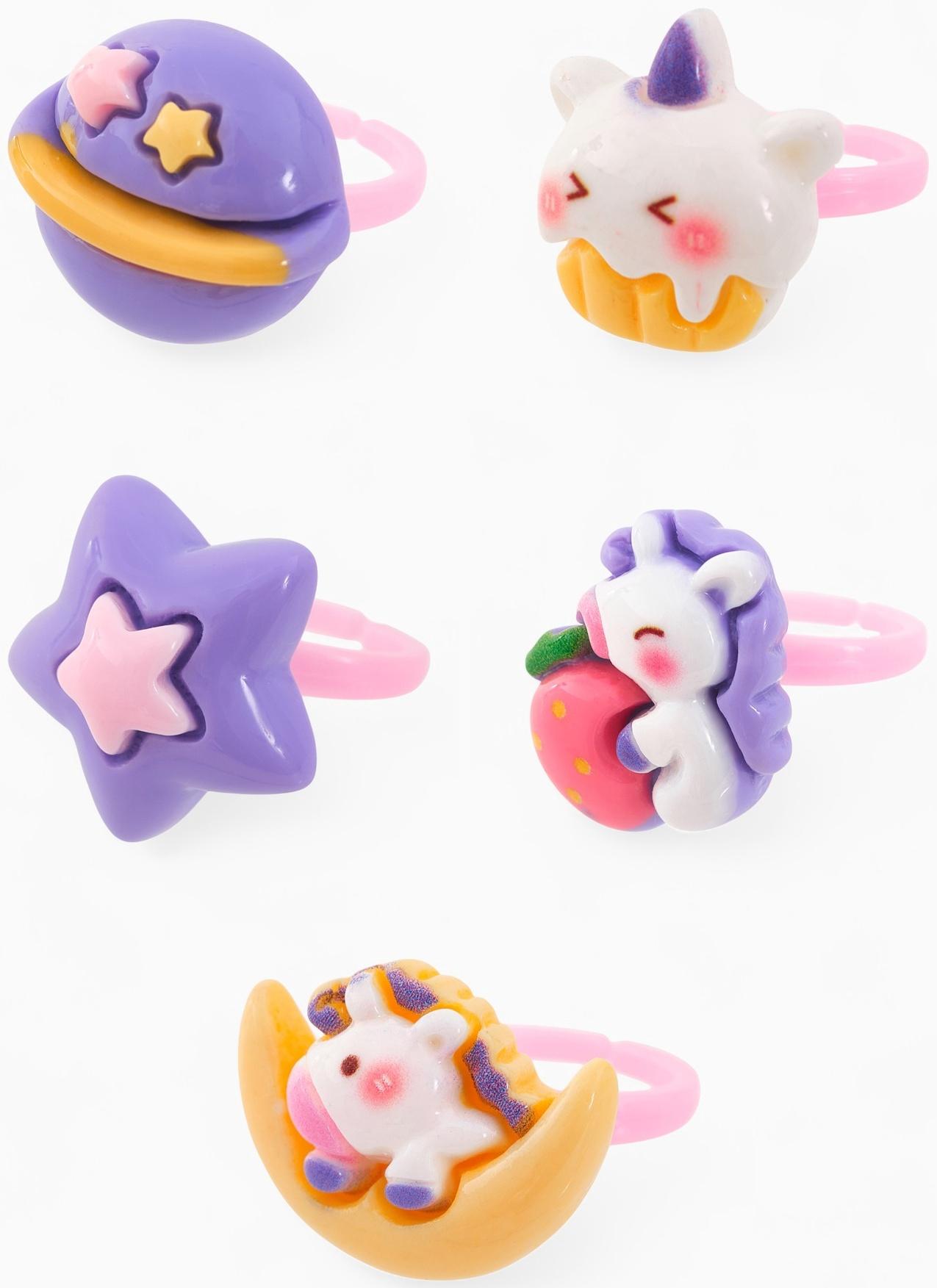 Кольцо «Выбражулька. Единороги в космосе», форма МИКС, цветное, безразмерное