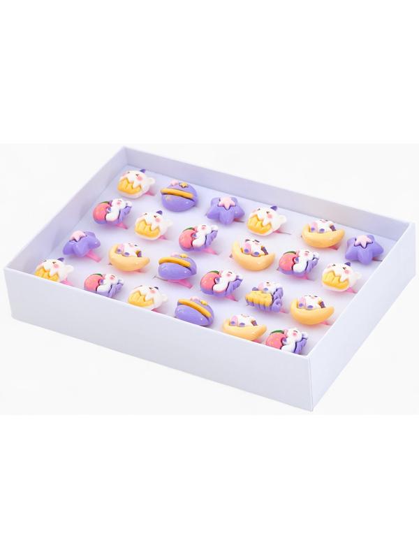 Кольцо «Выбражулька. Единороги в космосе», форма МИКС, цветное, безразмерное