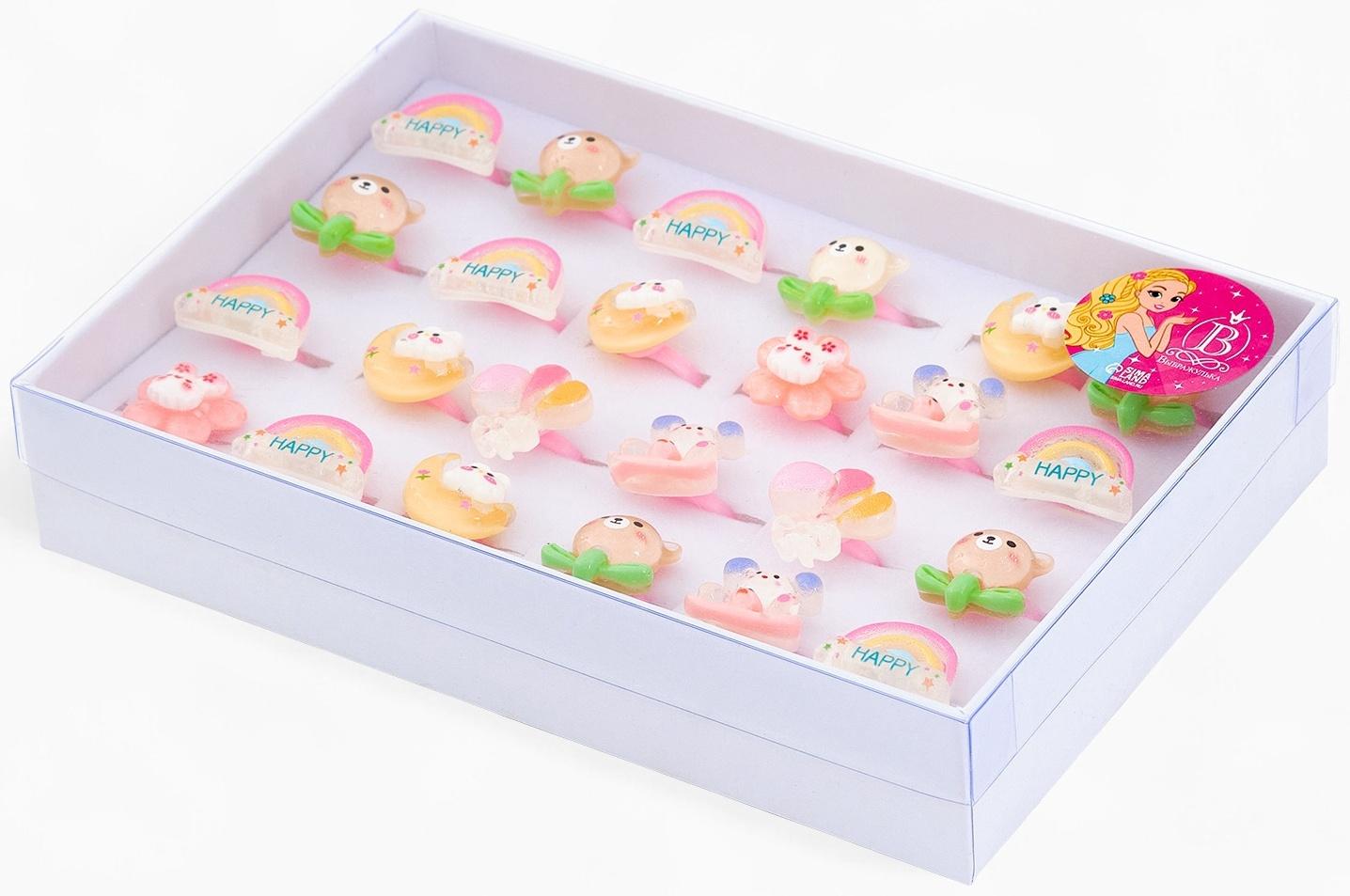 Кольцо «Выбражулька. Мишка и Заяц», форма МИКС, цветное, безразмерное