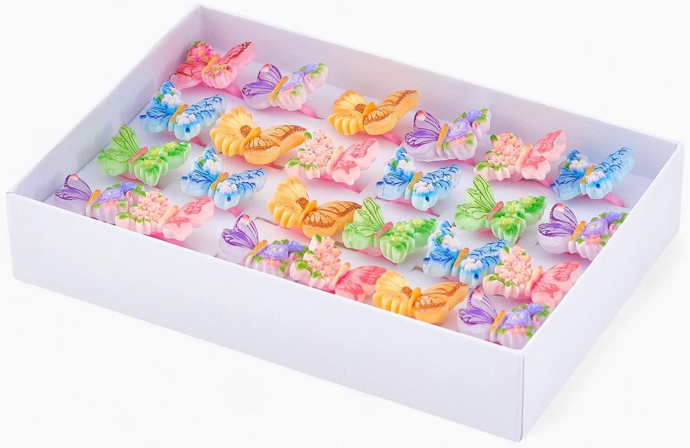 Кольцо «Выбражулька. Бабочка в цветах», форма МИКС, цветное, безразмерное