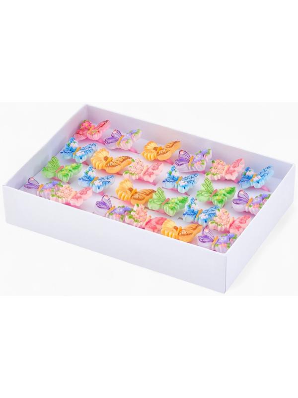 Кольцо «Выбражулька. Бабочка в цветах», форма МИКС, цветное, безразмерное