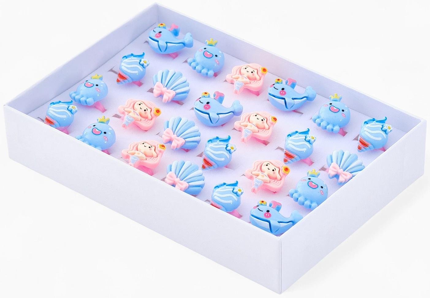 Кольцо «Выбражулька. Русалка и Осьминог», форма МИКС, цветное, безразмерное