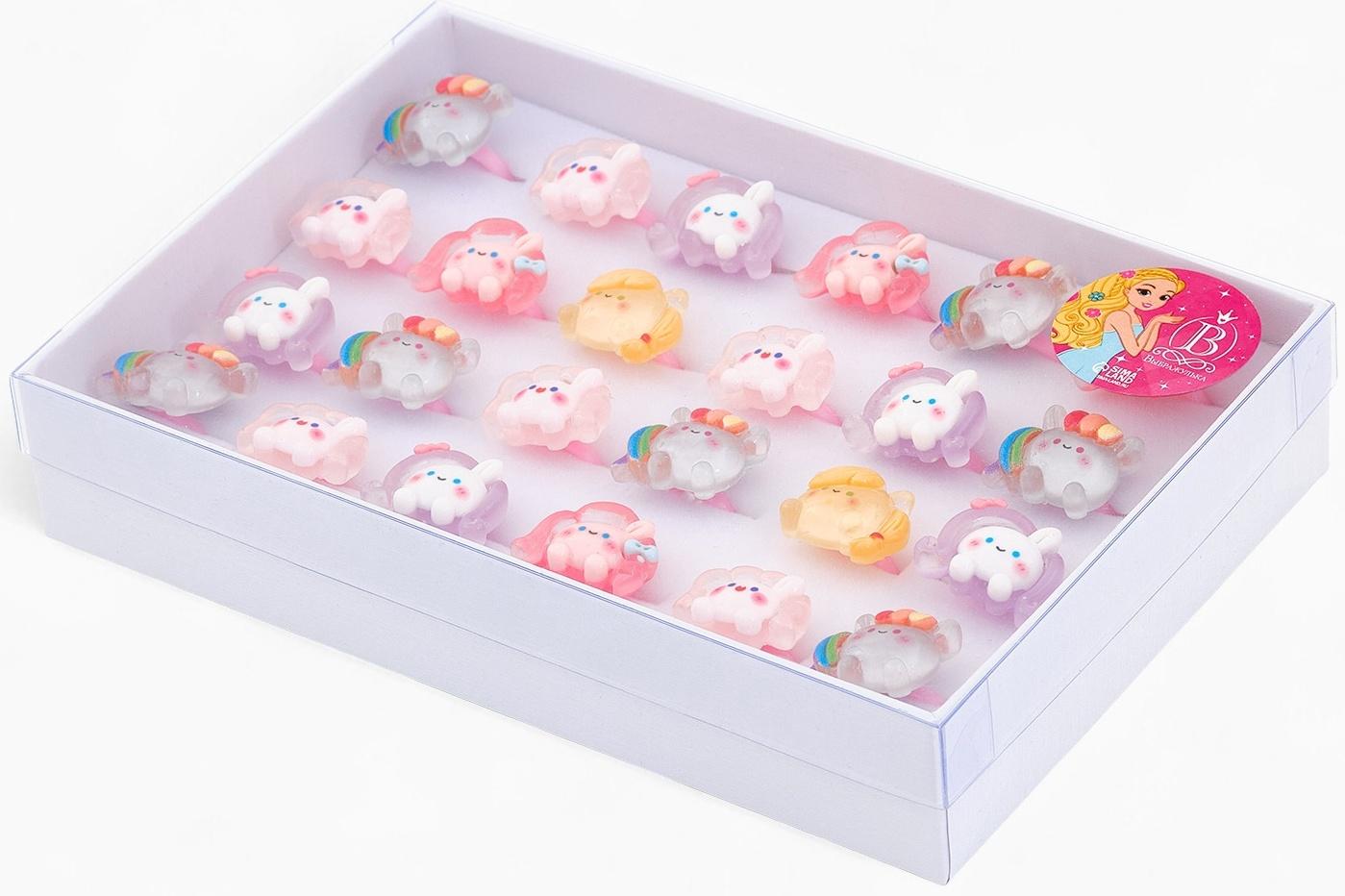 Кольцо «Выбражулька. Зайчик», форма МИКС, цветное, безразмерное