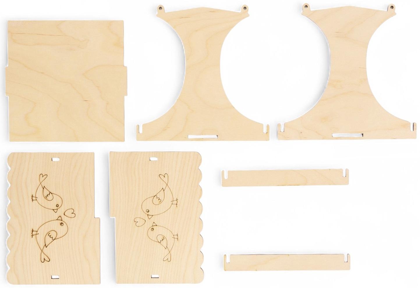 Кормушка - конструктор из ХДФ для птиц «Синичник», своими руками, 24×18×18.5 см, Greengo