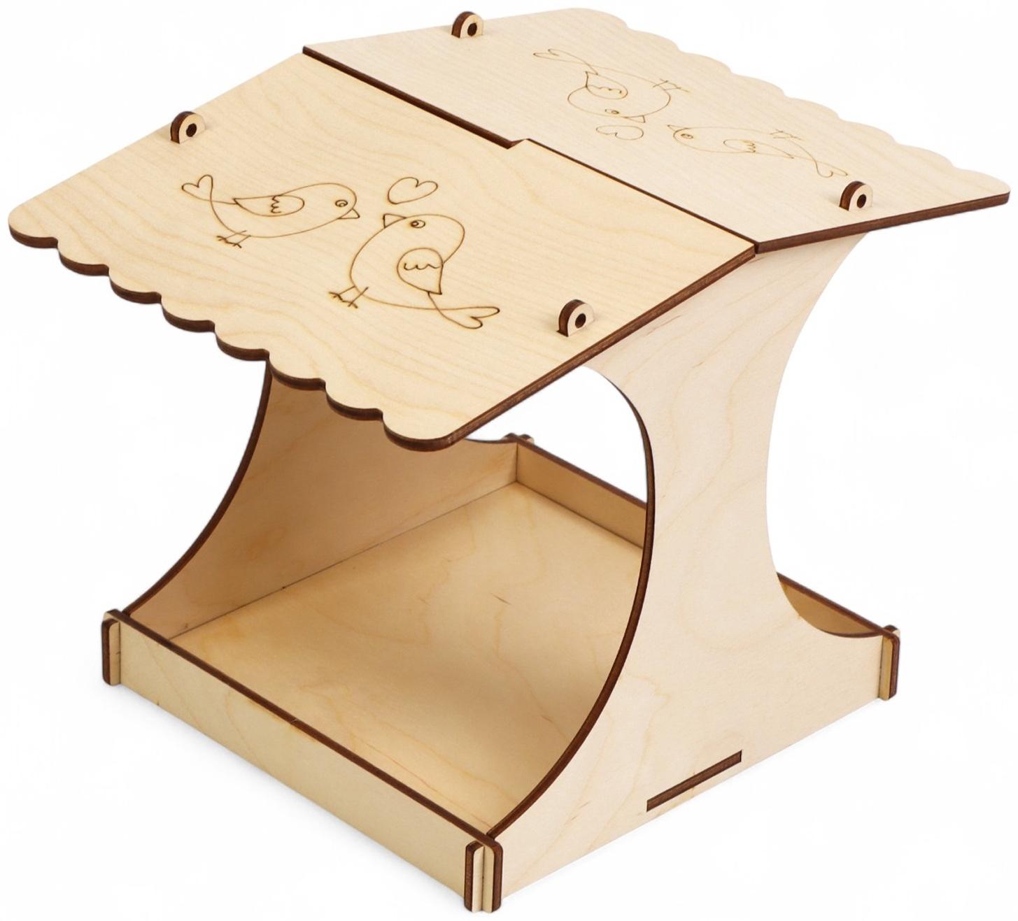 Кормушка - конструктор из ХДФ для птиц «Синичник», своими руками, 24×18×18.5 см, Greengo