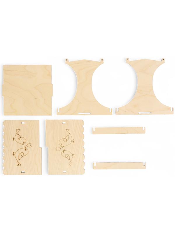 Кормушка - конструктор из ХДФ для птиц «Синичник», своими руками, 24×18×18.5 см, Greengo