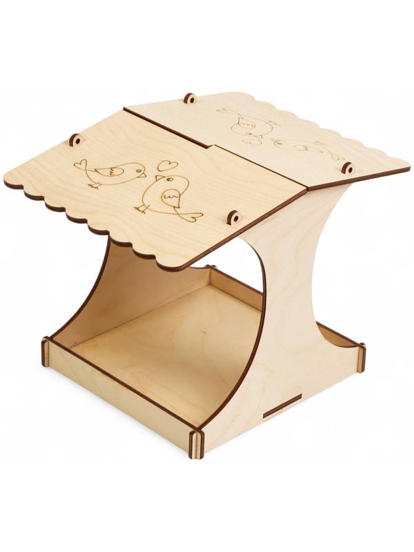 Кормушка - конструктор из ХДФ для птиц «Синичник», своими руками, 24×18×18.5 см, Greengo