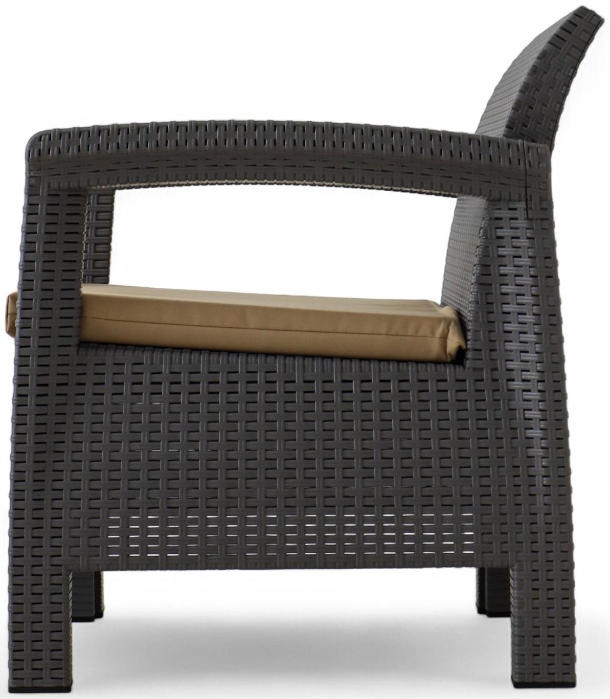 Набор садовой мебели «Калифорния», 3 предмета: 2 кресла, стол, серый