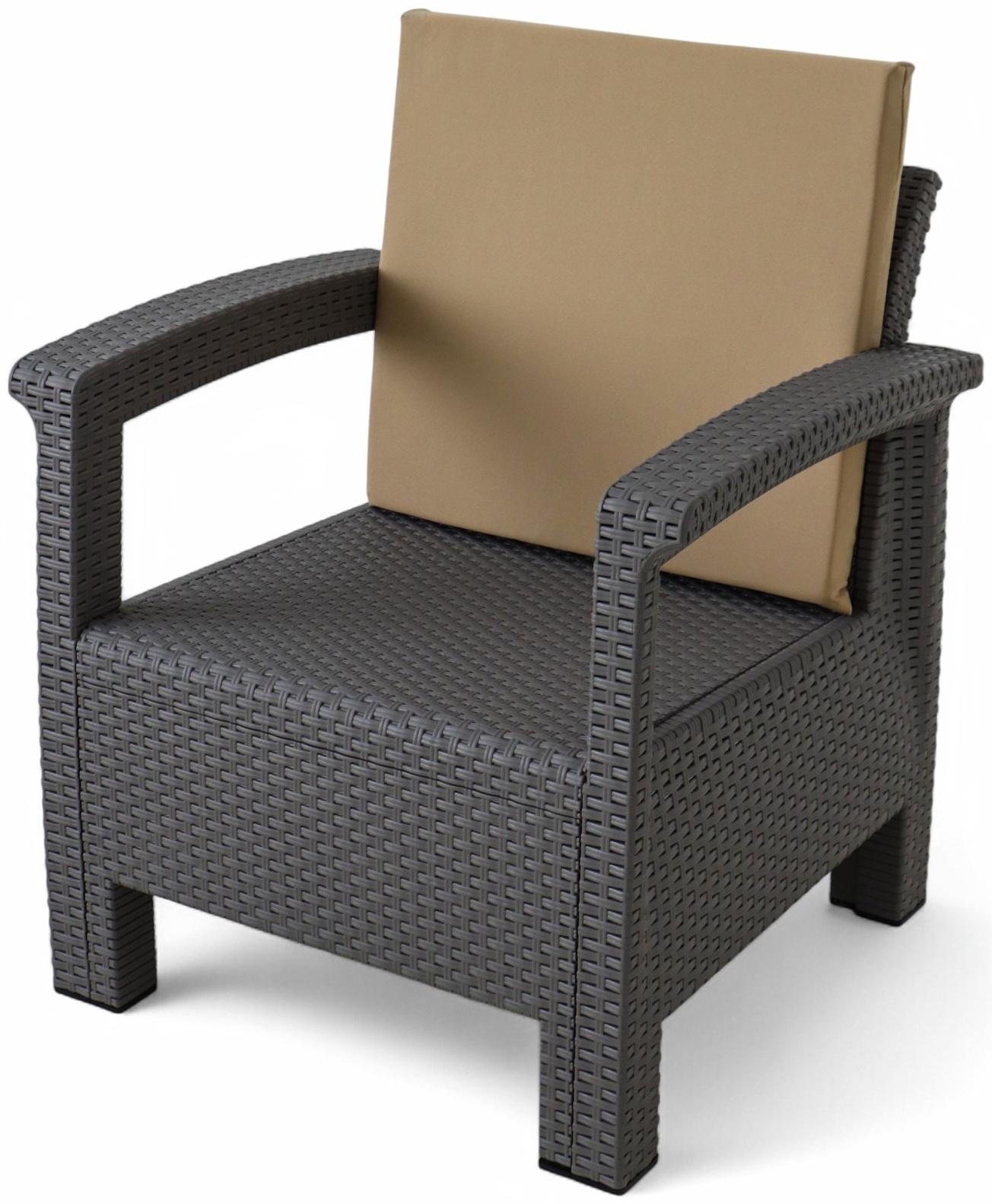 Набор садовой мебели «Калифорния», 3 предмета: 2 кресла, стол, серый