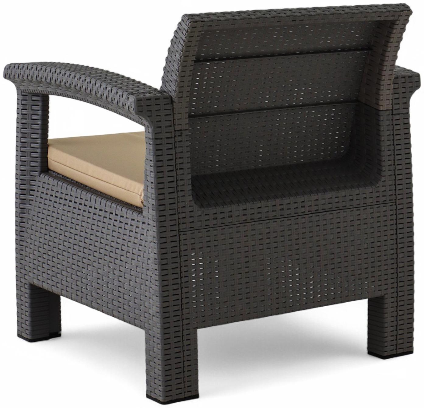 Набор садовой мебели «Калифорния», 3 предмета: 2 кресла, стол, серый