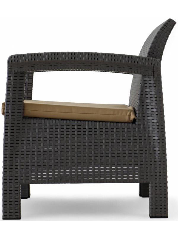 Набор садовой мебели «Калифорния», 3 предмета: 2 кресла, стол, серый