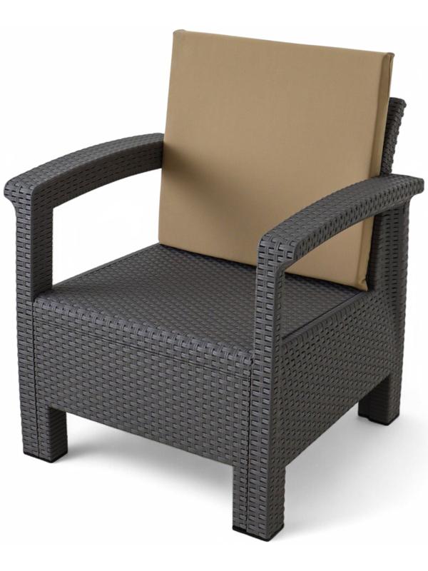 Набор садовой мебели «Калифорния», 3 предмета: 2 кресла, стол, серый