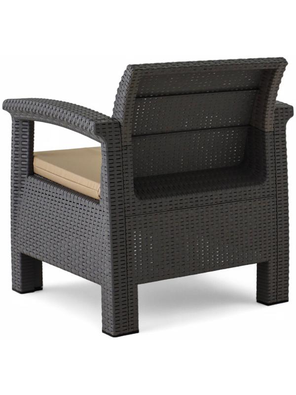 Набор садовой мебели «Калифорния», 3 предмета: 2 кресла, стол, серый