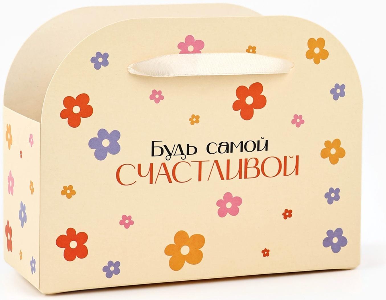 Коробка для цветов складная «Поздравляю», 17×13×7 см