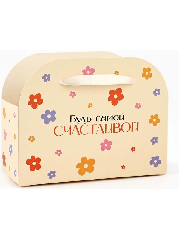 Коробка для цветов складная «Поздравляю», 17×13×7 см