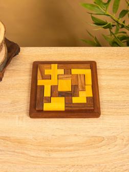 Головоломка «Паззл», 16×16×2 см, дерево шишам