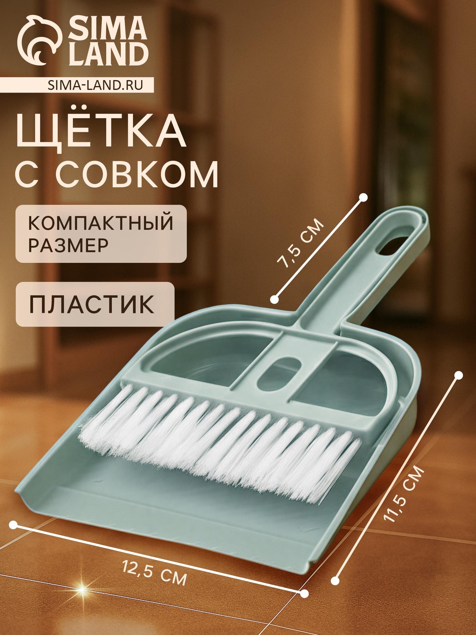 Набор для уборки мини: совок, щётка, 19×12 см