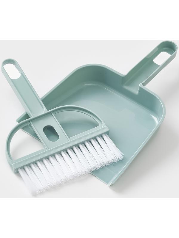 Набор для уборки мини: совок, щётка, 19×12 см