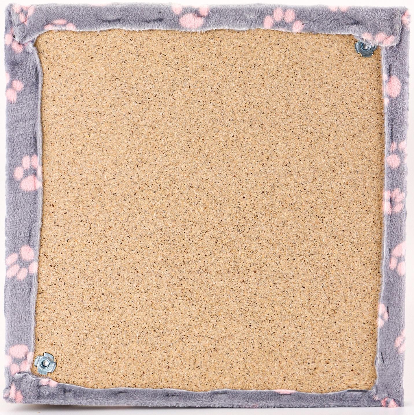 Когтеточка «Зверьё Моё» c гамаком, 40×40×50 см, джут, розовая пантера