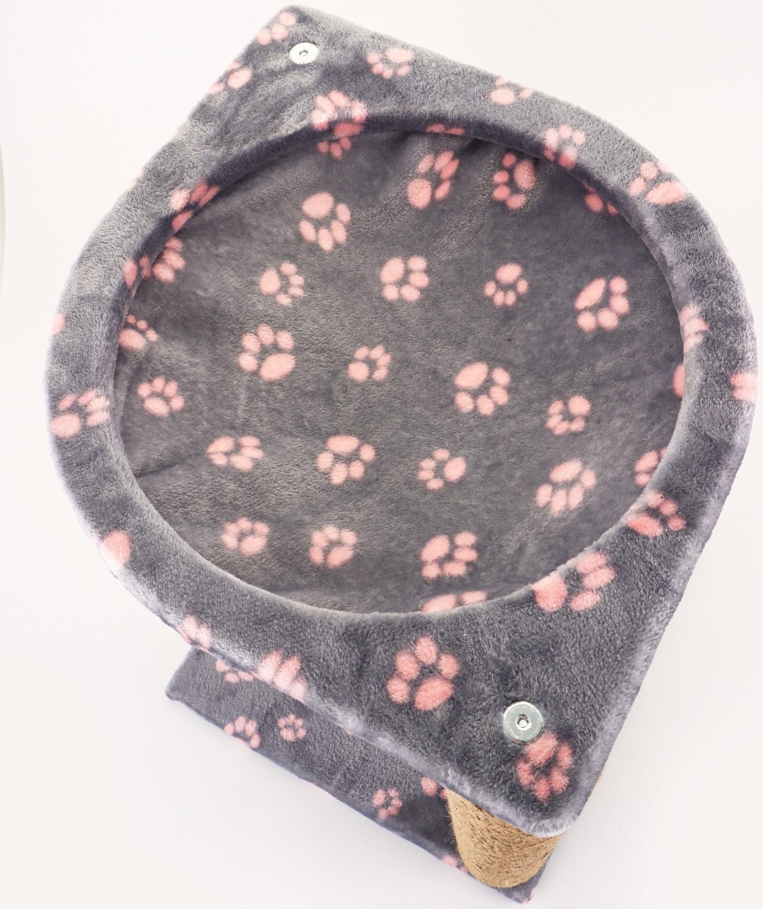 Когтеточка «Зверьё Моё» c гамаком, 40×40×50 см, джут, розовая пантера