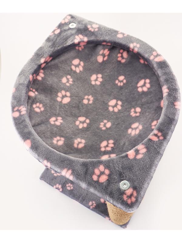 Когтеточка «Зверьё Моё» c гамаком, 40×40×50 см, джут, розовая пантера