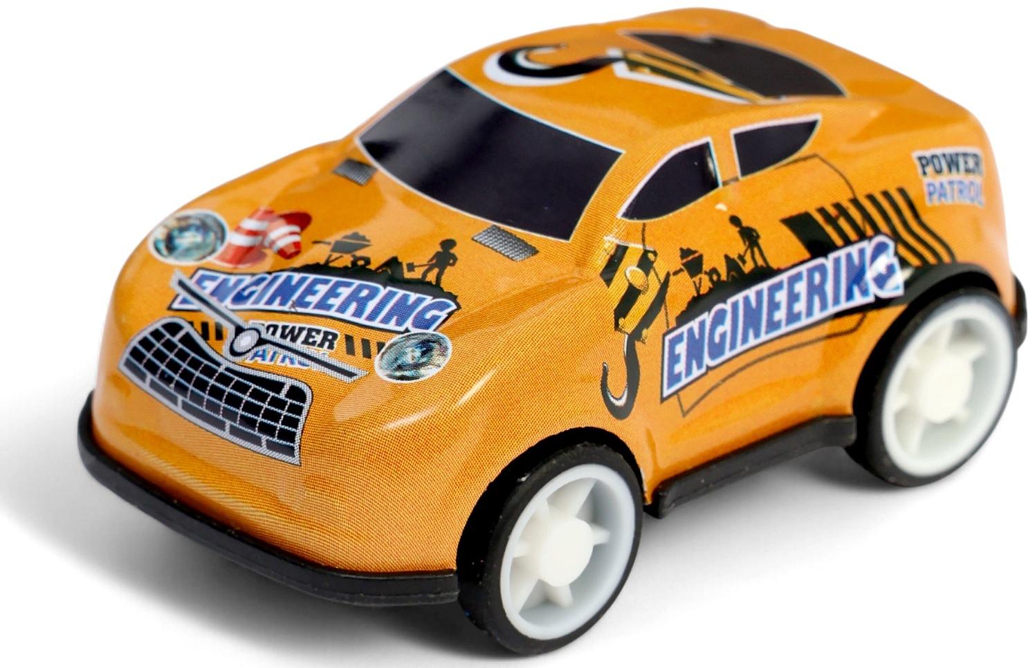 Машинка металлическая в яйце «Крути и гони», набор 12 шт., с рулеткой