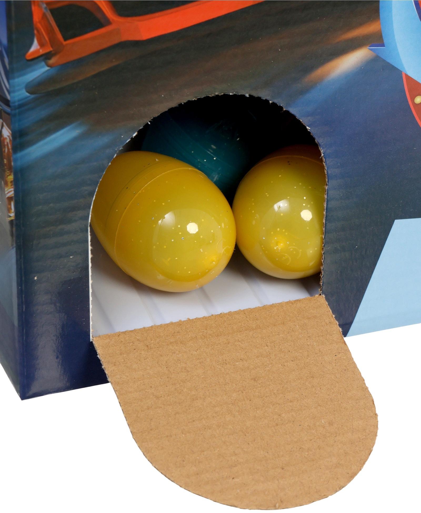 Машинка металлическая в яйце «Крути и гони», набор 12 шт., с рулеткой